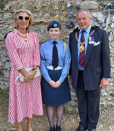 The Mayor and Mayoress were escorted by Air Cadet Flight Sargent