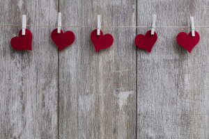 row of hearts
