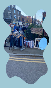 Stall with mirrors in Deal High Street during the 2024 Braderie