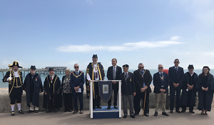 Mayor taking the salute at the annual Drumhead Service