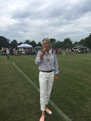 Mayoress MaryAnn Richardson kicked-off the Arthur Henry Hobbs women’s football tournament