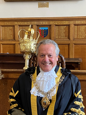 Coucillor Chris Turner Mayor of Deal in the Chamber at Deal Town Hall