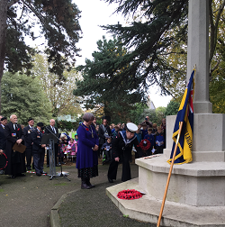 Councillor Sue Beer, laid a wreath at The Royal British Legion Downs Branch' Act of Remembrance