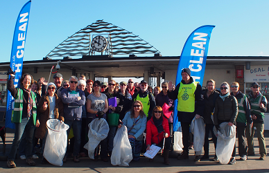 volunteers cleaning Deal Beach