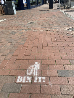 Stencil in town centre precinct