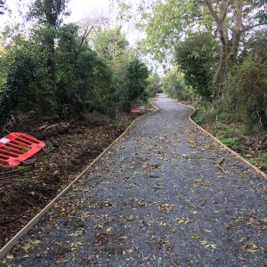 Newly surfaced cycle path